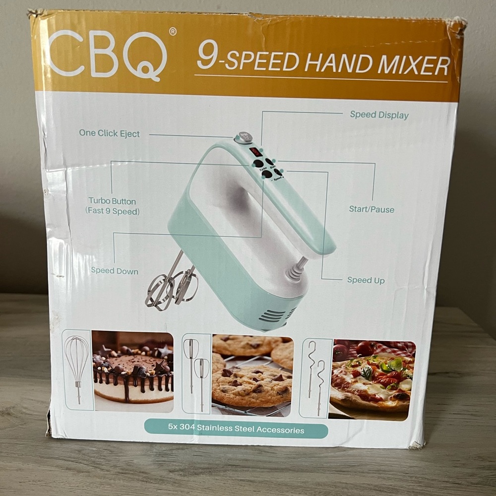Brand new ! CBQ Hand Mixer Electric, 9 Speed 400W Handheld Mixer